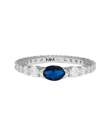 Maven Ring Sapphire  - Silver sz. 6