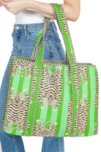 Green Tiger Handmade Reversible Tote Bag