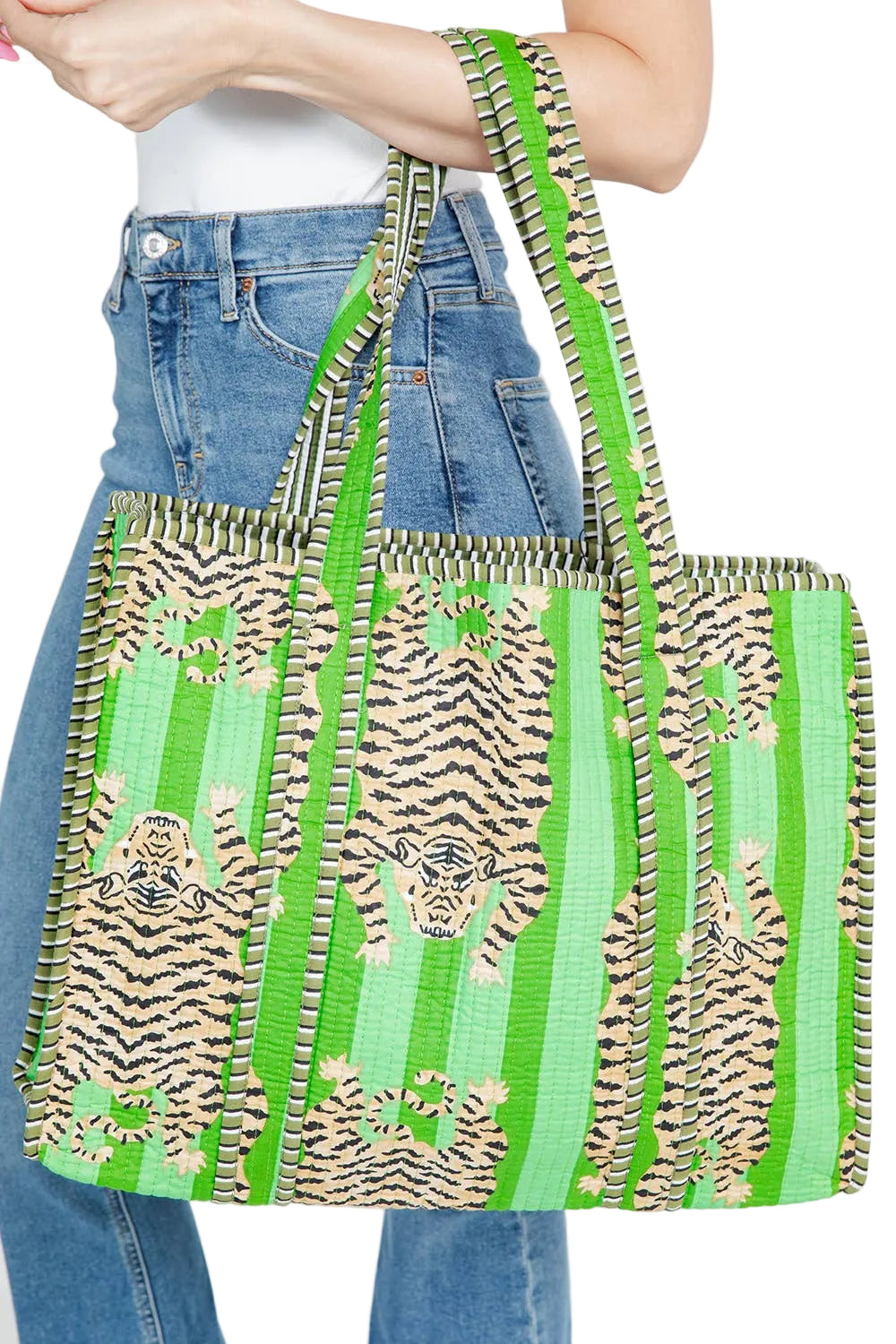 Green Tiger Handmade Reversible Tote Bag