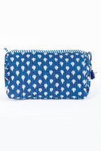 Indigo Quilted Cotton Toiletry Bag Set