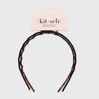 Kitsch Zig Zag Headband 2pc - Black & Tort