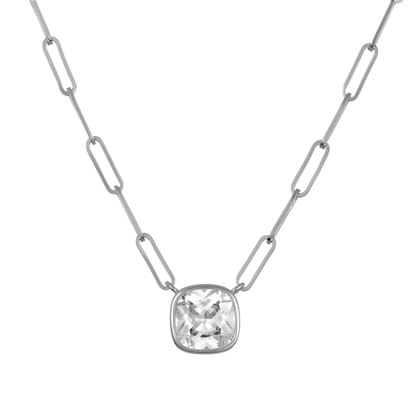 Baby Samantha Single Cushion Necklace - Silver
