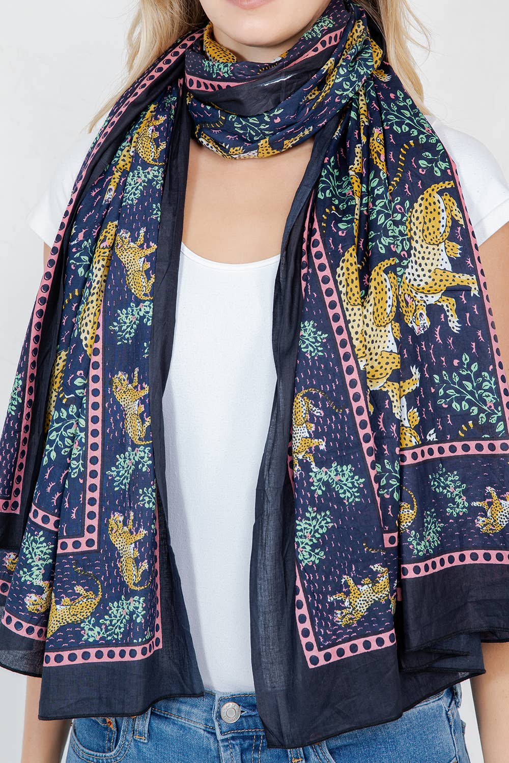Jungle Print Handmade Cotton Scarf