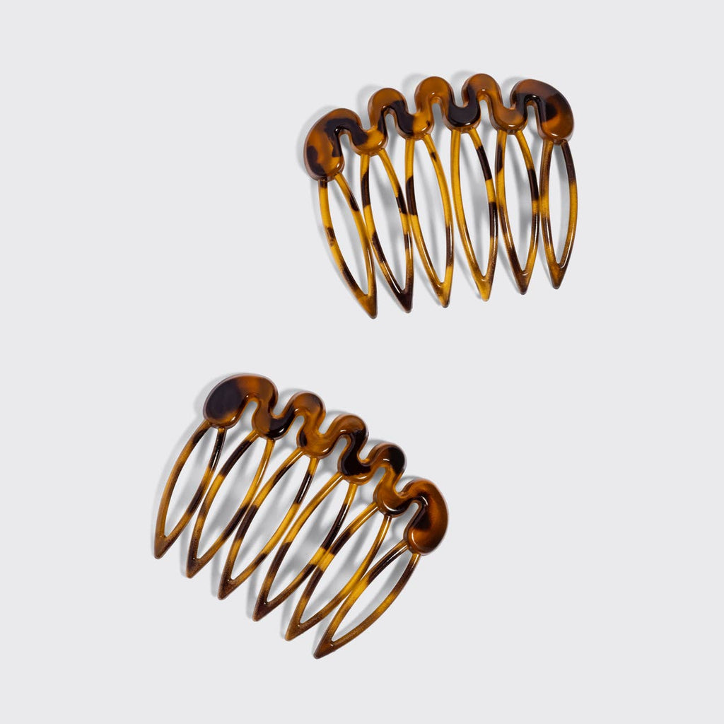 Kitsch Recycled Plastic French Hair Combs 2pc Set - Tort