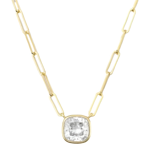 Baby Samantha Single Cushion Necklace - Gold