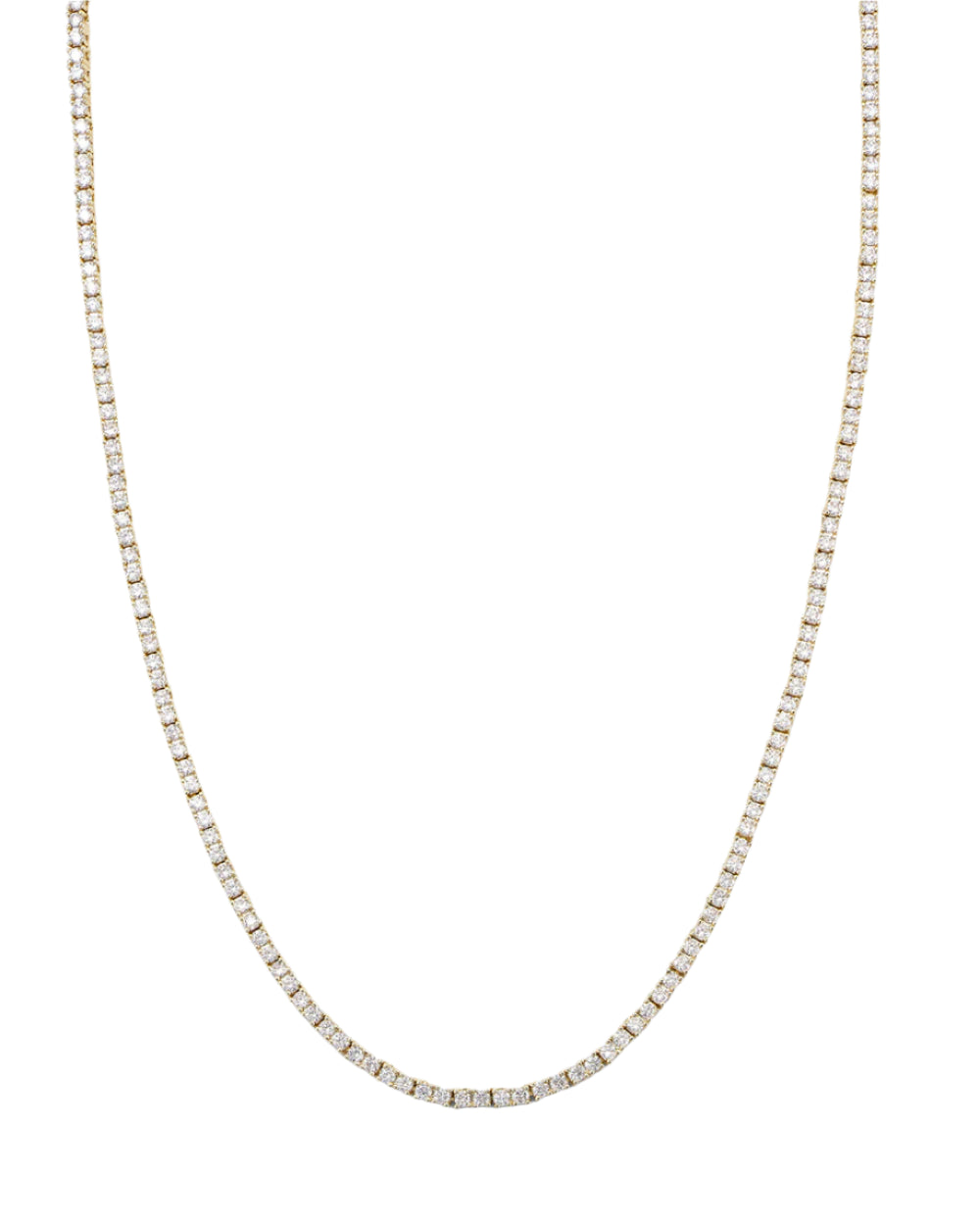 Baby Heiress Tennis Necklace- Gold 15"