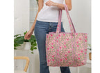 Quilted Floral Tote- Pink