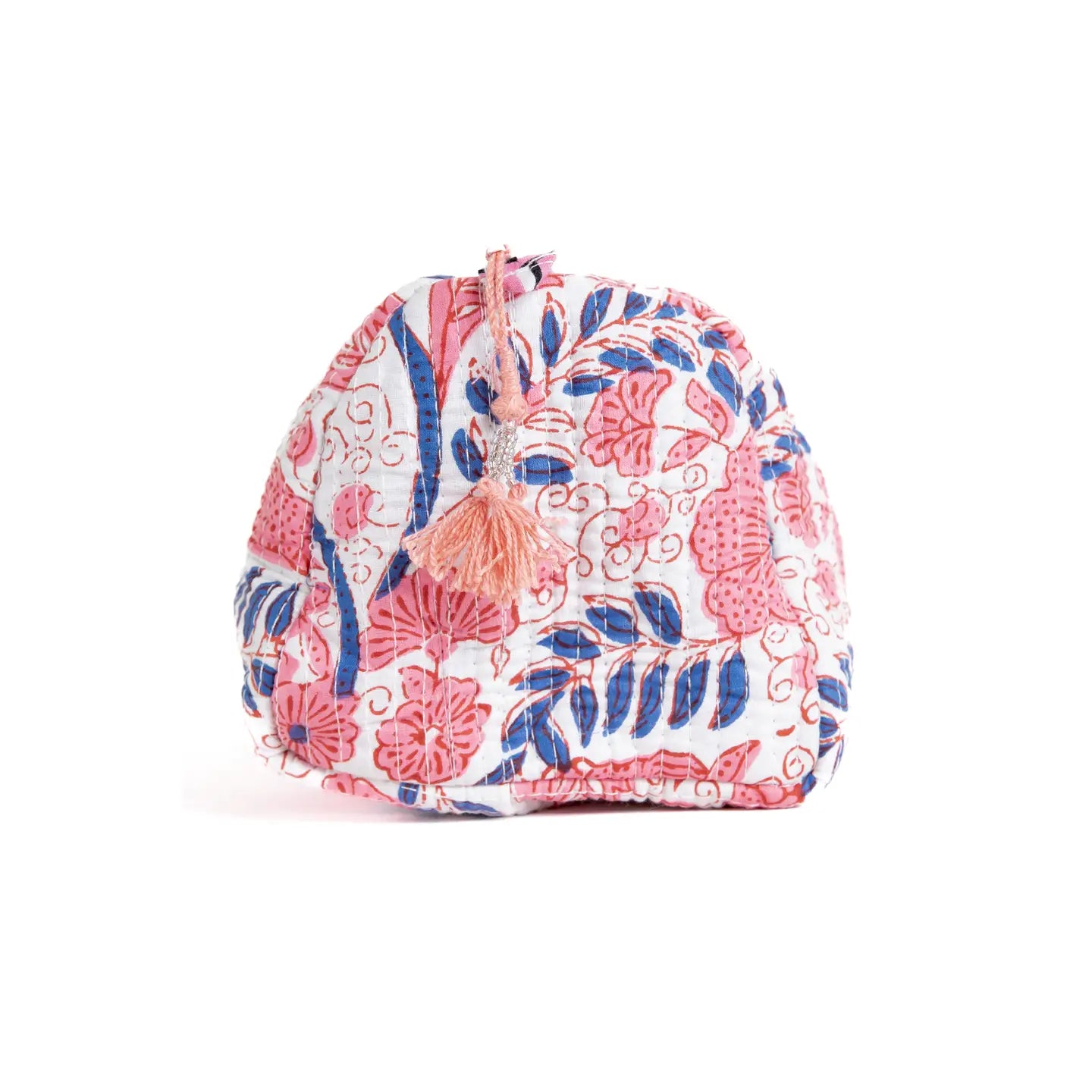 Quilted 3 Pack Toiletry Bag Set- White Floral