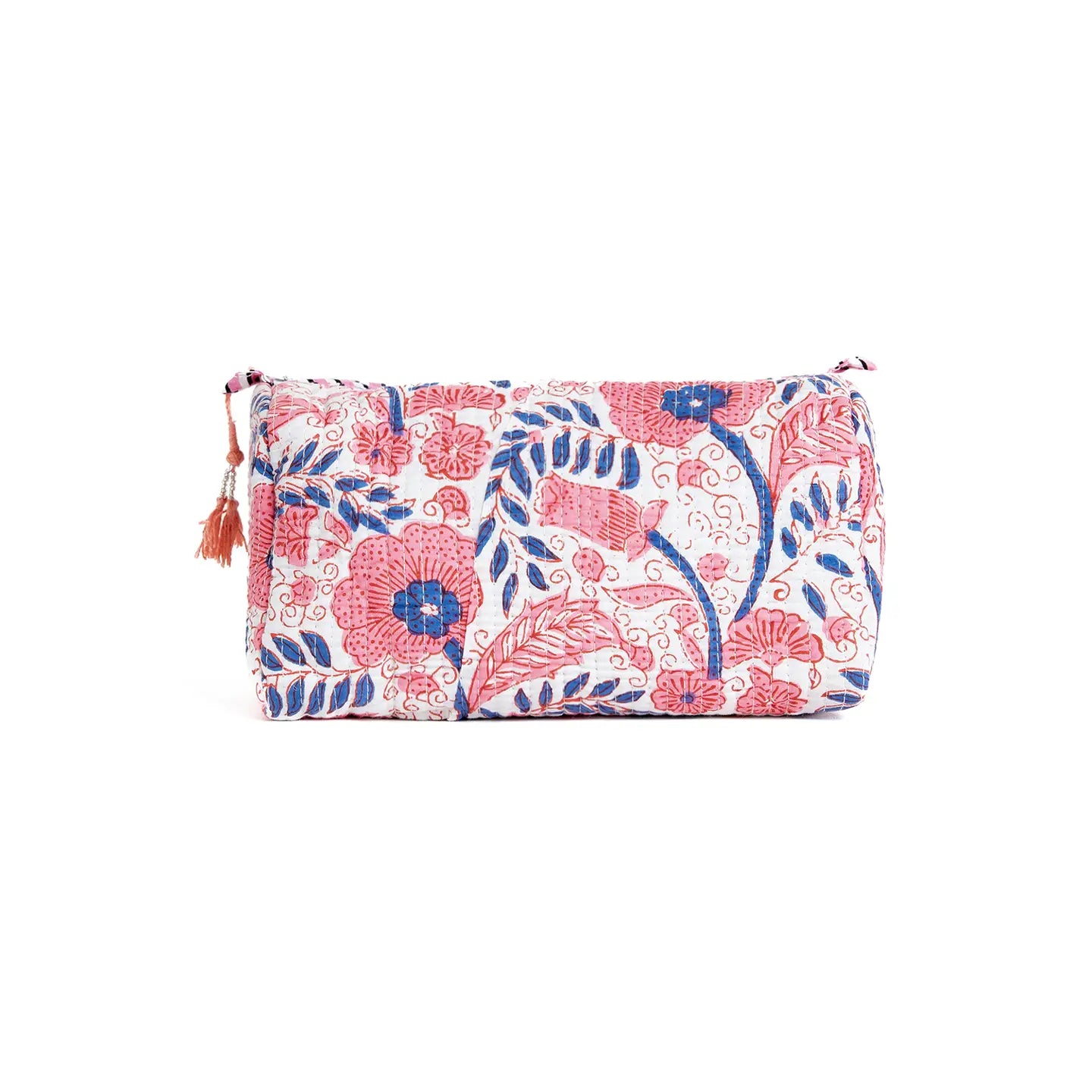 Quilted 3 Pack Toiletry Bag Set- White Floral