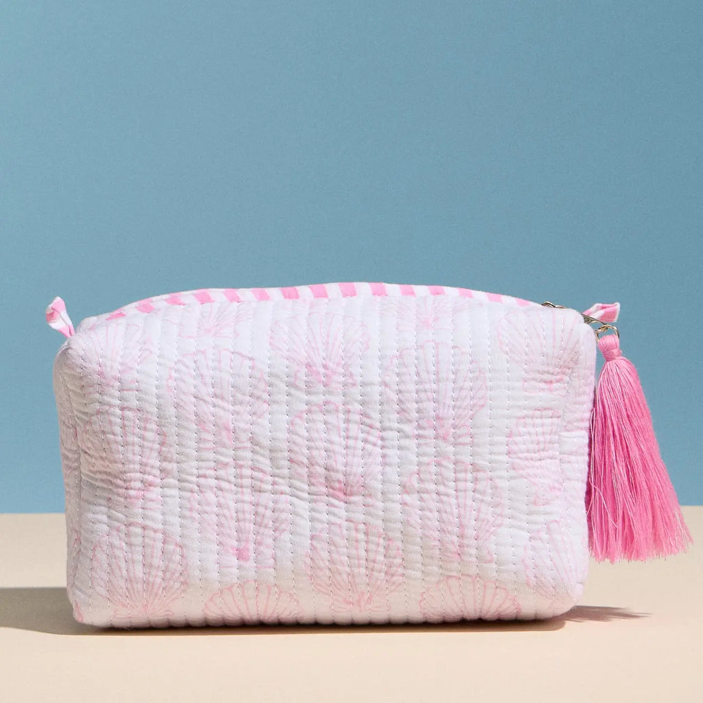 Quilted Seashell Cosmetic Pouch