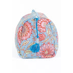 Quilted 3 Pack Toiletry Bag Set-Blue Floral
