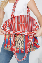 Quilted Tiger Tote- Red Tiger