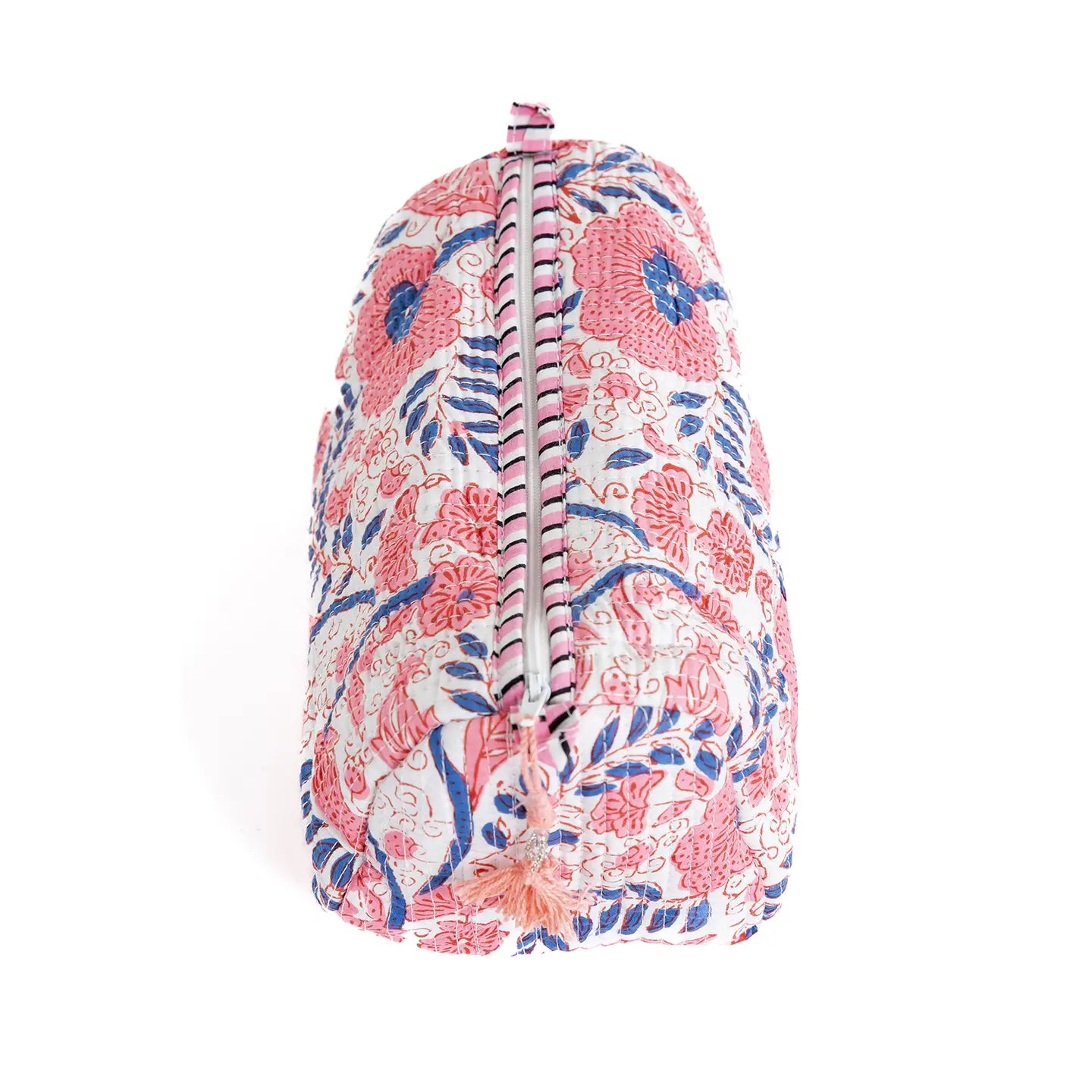 Quilted 3 Pack Toiletry Bag Set- White Floral